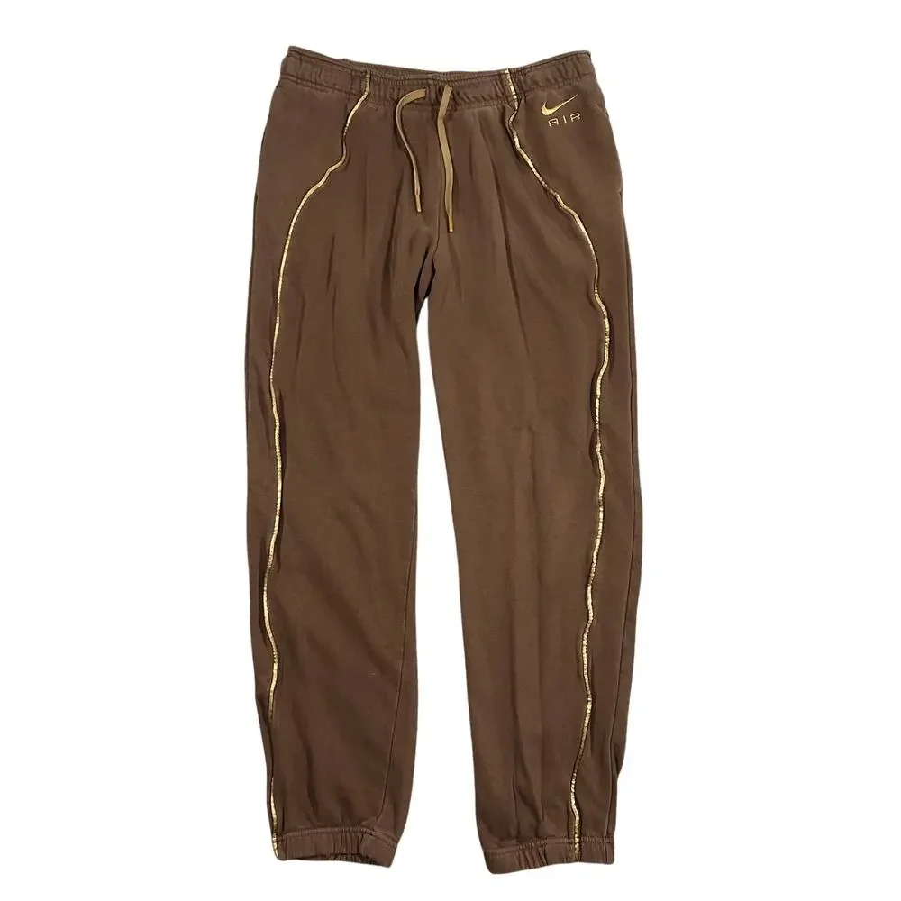 Y2K Nike Air Mid Rise Sweatpants Womens Large Brown Joggers (33x28) Standard Fit